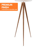 Sarantino Metal Tripod Floor Spot Lamp Shade Drum in Wooden Finish - Top-Down View