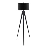 Sarantino Minimalist Modern Tripod Floor Lamp Black - Front View