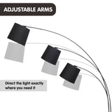 Sarantino 3-Light Arc Floor Lamp Adjustable Black 3 Shades - 45-Degree Angle