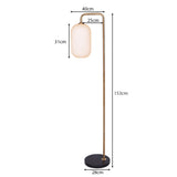 Sarantino Metal Floor Lamp With Opal Glass Shade - Front View