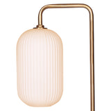 Sarantino Metal Floor Lamp With Opal Glass Shade - Side View