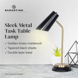Sarantino Electric Reading Light Table Lamp Brass Finish - Black - Low Angle