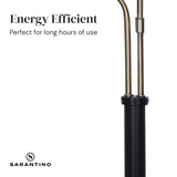 Sarantino LED Metal Table Lamp with 2 Lights Brushed Gold Black Finish - Rear View