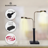 Sarantino LED Metal Table Lamp with 2 Lights Brushed Gold Black Finish - Extra Image