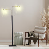 Sarantino LED Metal Floor Lamp with 2 Lights in Brushed Gold and Black Finish - Extra Image