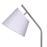 Sarantino Metal Floor Lamp Nickel Finish with Black Marble Base - Front View