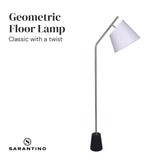Sarantino Metal Floor Lamp Nickel Finish with Black Marble Base - Top-Down View