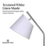 Sarantino Metal Floor Lamp Nickel Finish with Black Marble Base - Rear View