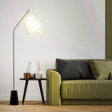 Sarantino Metal Floor Lamp Nickel Finish with Black Marble Base - Extra Image