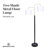 Sarantino Black/Brass Finish Reading Light  Electric Table Lamp - Top-Down View