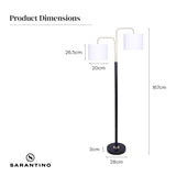 Sarantino Black/Brass Finish Reading Light Electric Table Lamp
