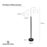 Sarantino Black/Brass Finish Reading Light  Electric Table Lamp - 45-Degree Angle
