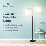 Sarantino Black/Brass Finish Reading Light  Electric Table Lamp - Low Angle