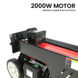 Yukon 7 Ton Electric Log Splitter With Side Protectors Axe Wood Cutter - Rear View