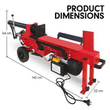 Yukon 12t Electric Hydraulic Log Splitter Wood Timber Firewood Block Cutter - Close-Up Angle