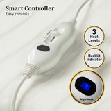 Laura Hill Electric Blanket Queen Size Fitted Underlay Winter Throw - White - Close-Up Angle
