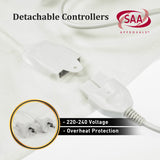 Laura Hill Heated Electric Blanket Double Size Fitted Polyester Underlay Winter Throw - White - Low Angle