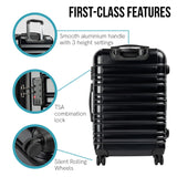 Olympus Noctis 3PC Luggage Set Hard Shell ABS+PC - Stygian Black - Top-Down View