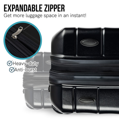 Olympus Artemis 24in hard shell suitcase in jet black ABS+PC, image 9