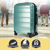 Olympus Artemis 28in Hard Shell Suitcase ABS+PC - Electric Teal - Front View