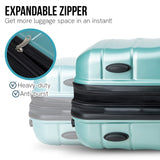Olympus Artemis 28in Hard Shell Suitcase ABS+PC - Electric Teal - Close-Up Angle