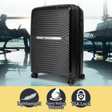Olympus Astra 20in Hard Shell Suitcase - Obsidian Black - Front View