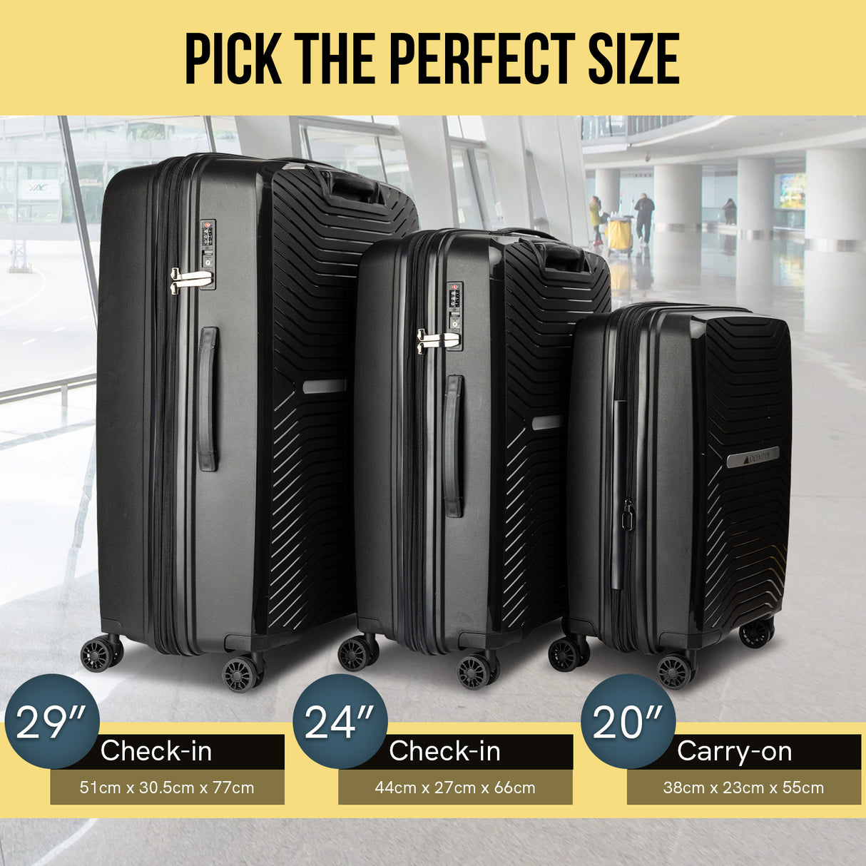 Olympus Astra 20in Hard Shell Suitcase - Obsidian Black