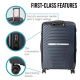Olympus Astra 20in Lightweight Hard Shell Suitcase - Aegean Blue - Top-Down View
