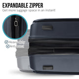 Olympus Astra 24in Lightweight Hard Shell Suitcase - Aegean Blue - Close-Up Angle
