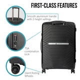Olympus Astra 29in Lightweight Hard Shell Suitcase - Obsidian Black - Top-Down View