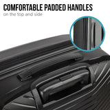 Olympus Astra 29in Lightweight Hard Shell Suitcase - Obsidian Black - Close-Up Angle