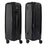 Olympus 3PC Astra Luggage Set Hard Shell Suitcase - Obsidian Black - Low Angle