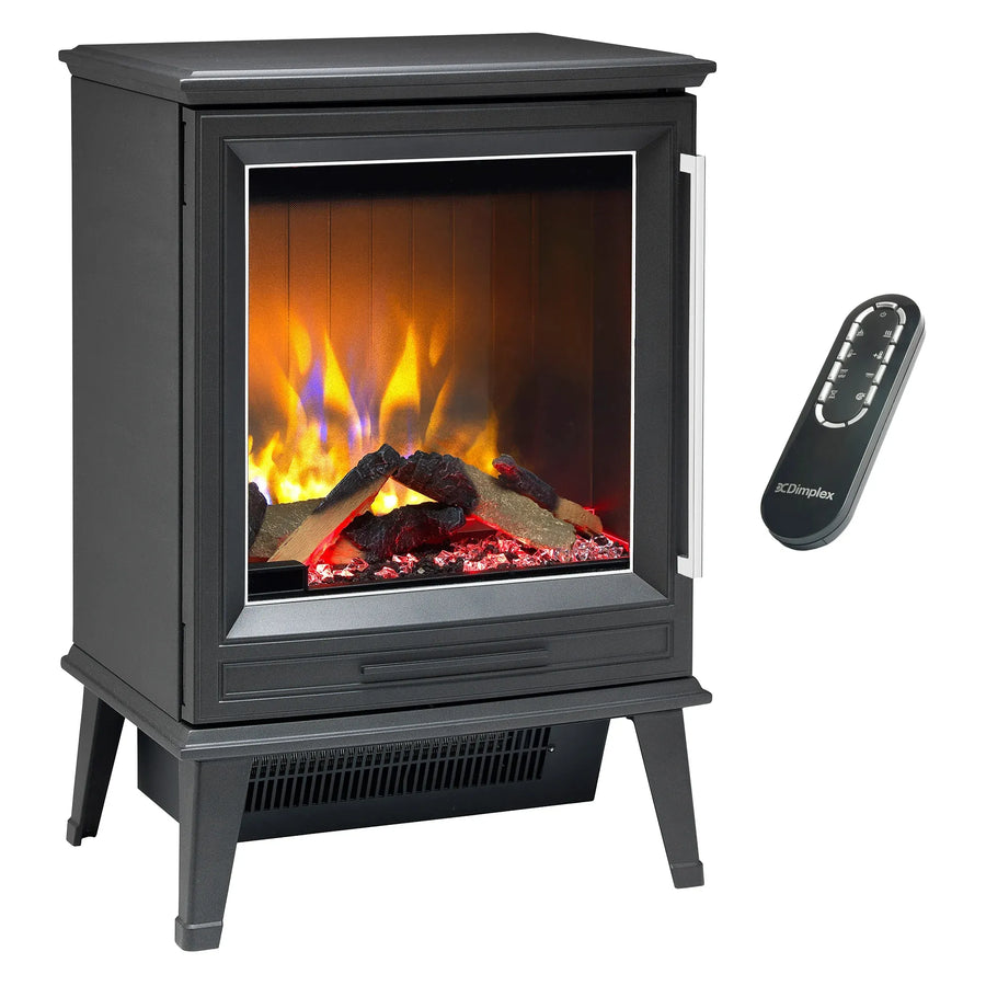 Dimplex Laverton 2kW Freestanding Electric Fireplace Stove Heater, 3D Optiflame Effect, Remote Control, Matte Black