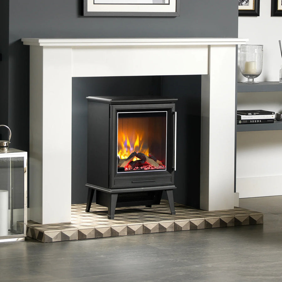 Dimplex Laverton 2kW Freestanding Electric Fireplace Stove Heater, 3D Optiflame Effect, Remote Control, Matte Black