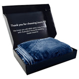 Laura Hill 600gsm Faux Mink Blanket Queen Size Double-sided Throw Rug Large Super Luxurious Soft - Blue - Low Angle