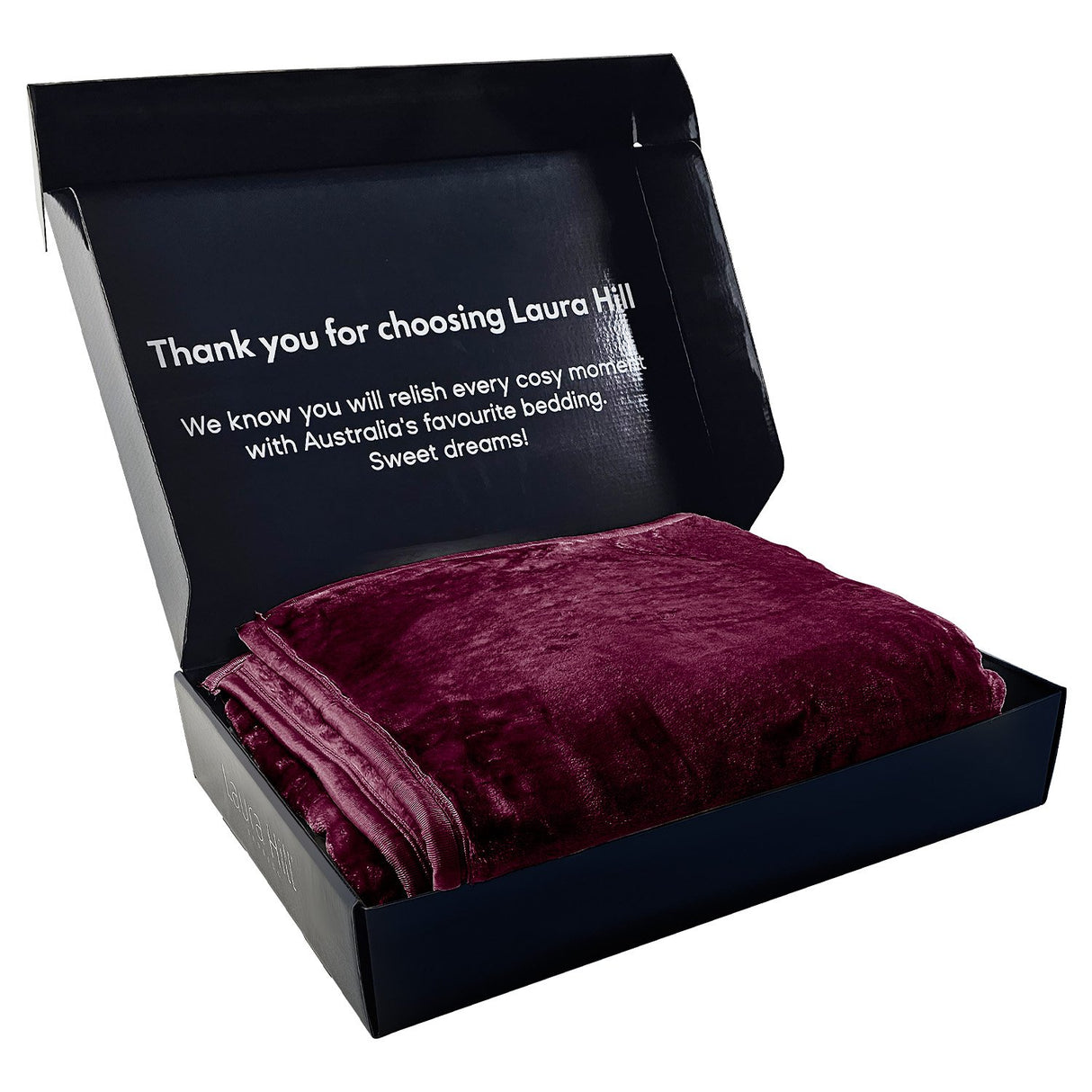 Laura Hill Mink Blanket Throw Purple Double Sided Queen Size Soft Plush Bed Faux Rug