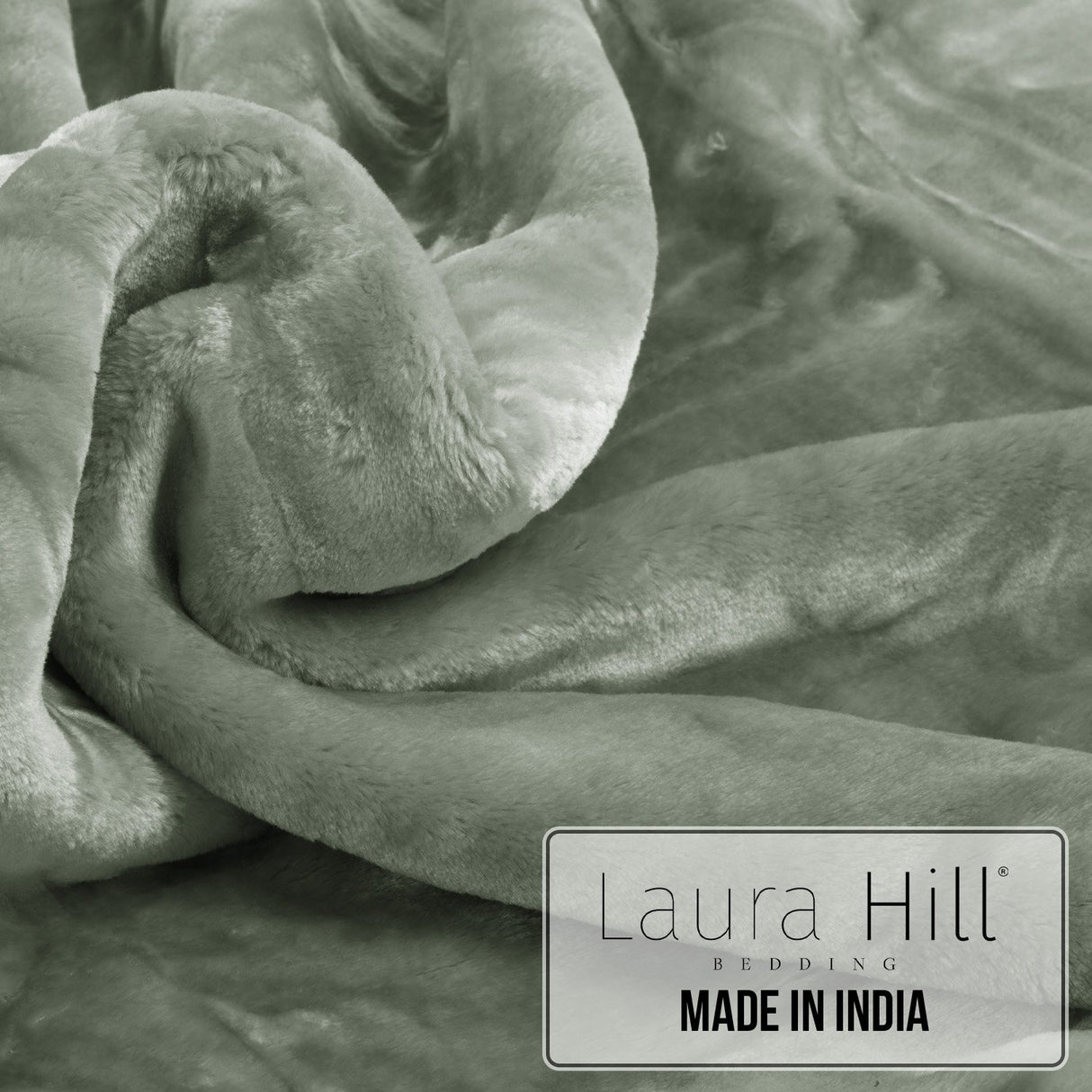Laura Hill 600-GSM Mink Blanket Queen Size Double-Sided Soft Plush Bed Faux Throw Rug 220 X 240cm Sage
