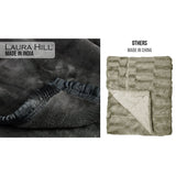 Laura Hill 800-gsm Faux Mink Throw Rug Blanket Queen Size Double-sided Large Super Luxurious Soft Heavy - Black - Top-Down View