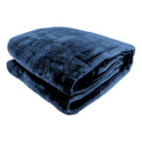 Laura Hill 800-gsm Faux Mink Throw Rug Blanket Queen Size Double-sided Large 220 X 240cm Heavy - Blue - Front View