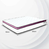 Laura Hill King Mattress Visco Cool Gel Infused Memory Foam Euro Top Pocket Spring 30cm - 45-Degree Angle