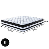 Laura Hill King Mattress Bed Size Euro Top 5 Zone Spring Foam 34cm Bedding - Extra Image