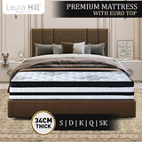 Laura Hill King Mattress Bed Size Euro Top 5 Zone Spring Foam 34cm Bedding - Extra Image