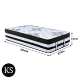 Laura Hill King Single Mattress Bed Size Euro Top 5 Zone Spring Foam 34cm - Front View