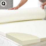 Laura Hill Queen Foam Mattress Topper Underlay Fabric Jacquard Cover 5cm Protector - Front View