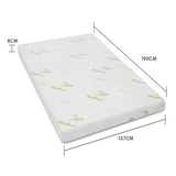Laura Hill Cool Gel Memory Foam Mattress Topper Bamboo Fabric Cover Double - Front View