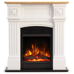 Dimplex Mini Windlesham 1.5kW Freestanding Electric Fireplace Suite, Realistic LED Flame Effect Heater, White & Oak