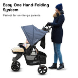 Veebee Navigator Stroller 3-wheel Pram For Newborns To Toddlers - Glacier - Side View