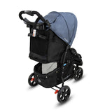 Veebee Navigator Stroller 3-wheel Pram For Newborns To Toddlers - Glacier - Rear View