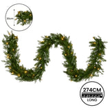 Christabelle 2.74m Christmas Garland with LED Lights Dunhill Shimmer Fir Tree Decoration Ornament - Top-Down View