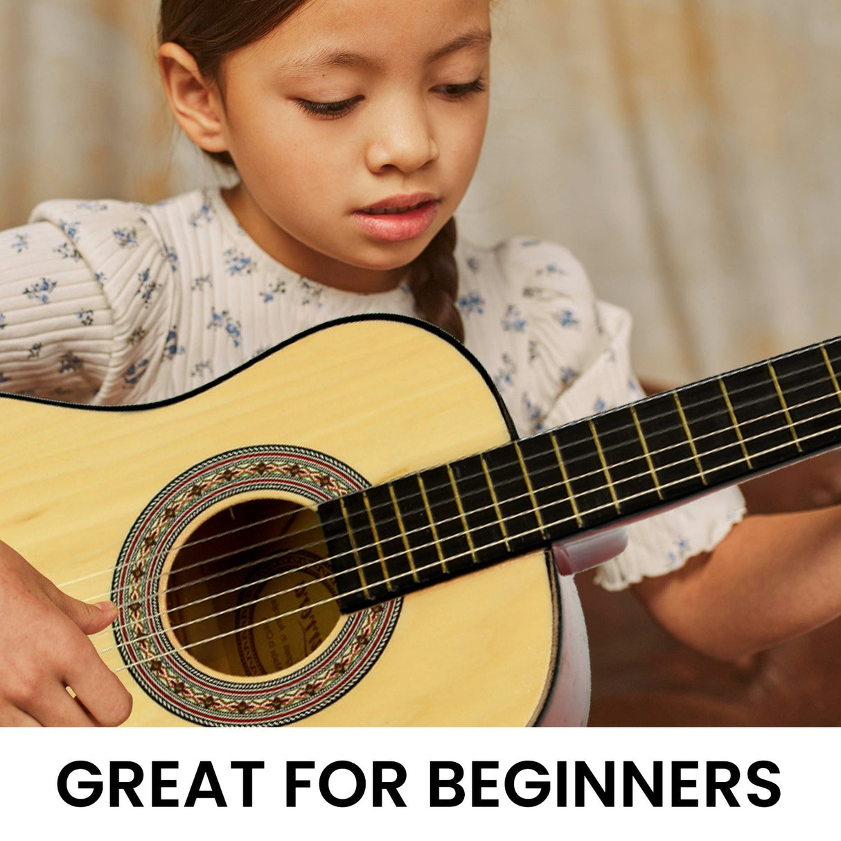 Karrera 34-Inch Acoustic Guitar for Kids - Natural Wood Finish